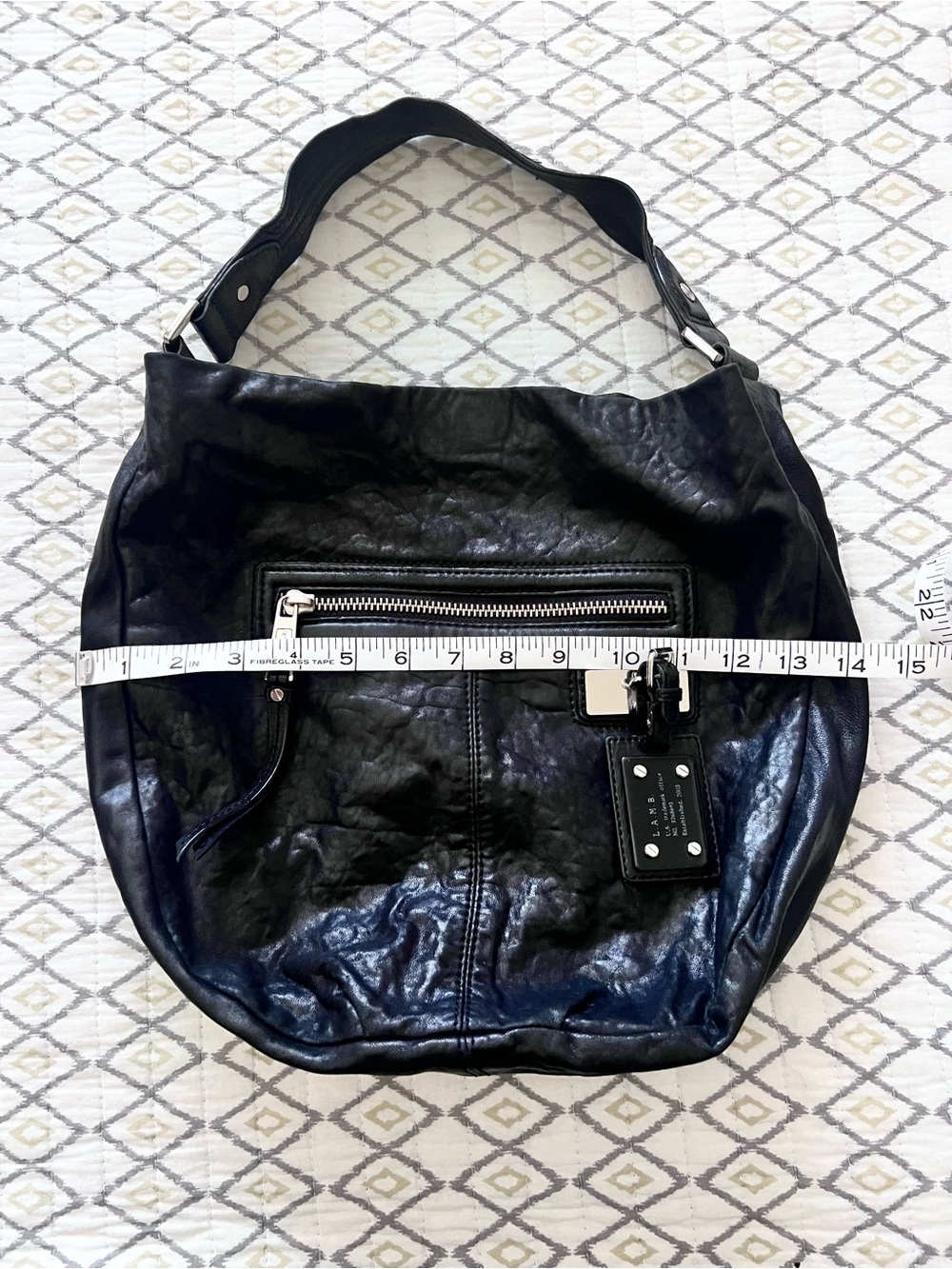 L.A.M.B. Black Leather Hobo Bag - Picture 13 of 15